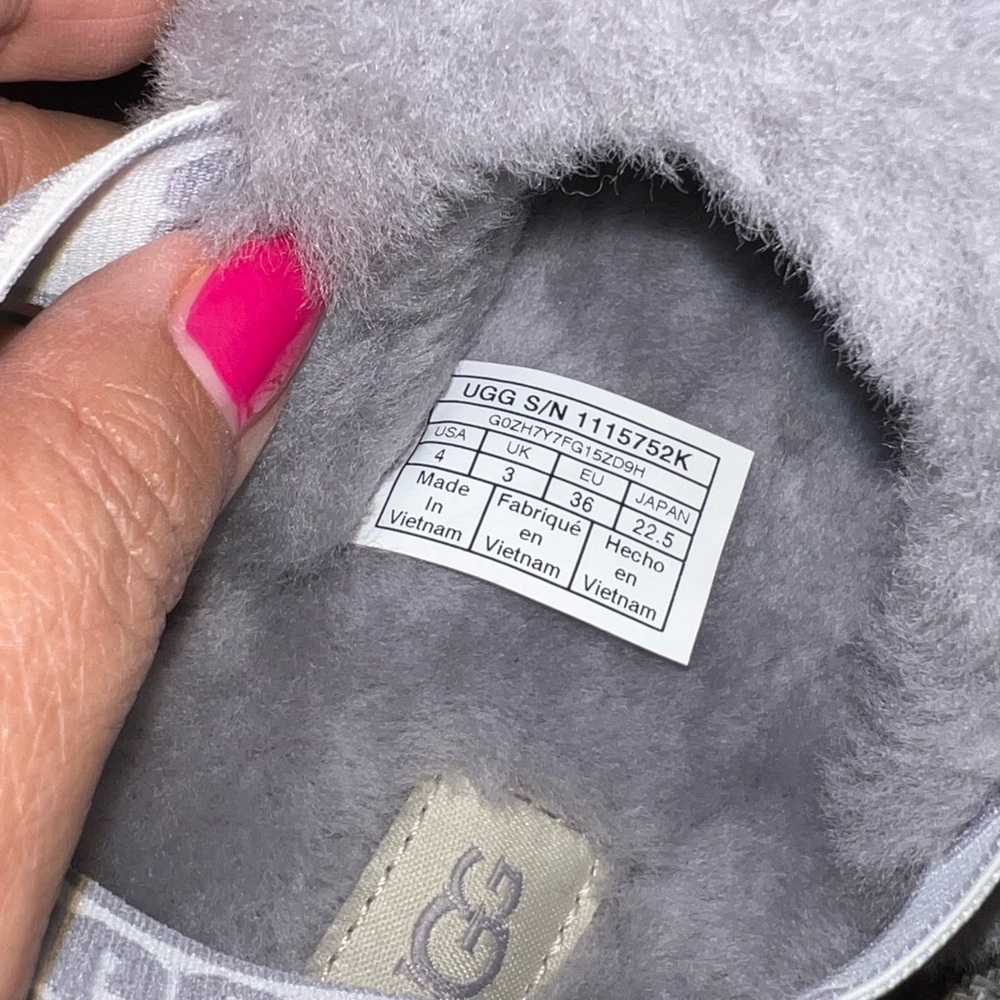 UGG Fluffy Gray Shearling Sandals